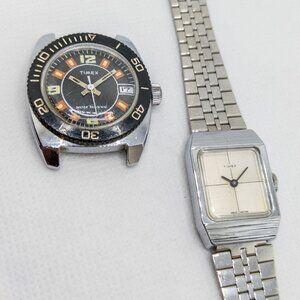 Lot of 2 vintage Timex watches - parts/repair